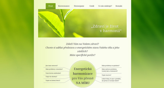 Fotografie reference - Tvorba webových stránek Homeopatie a biorezonance