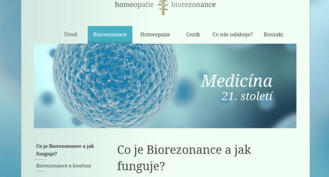Fotografie reference - Tvorba webových stránek Homeopatie a biorezonance