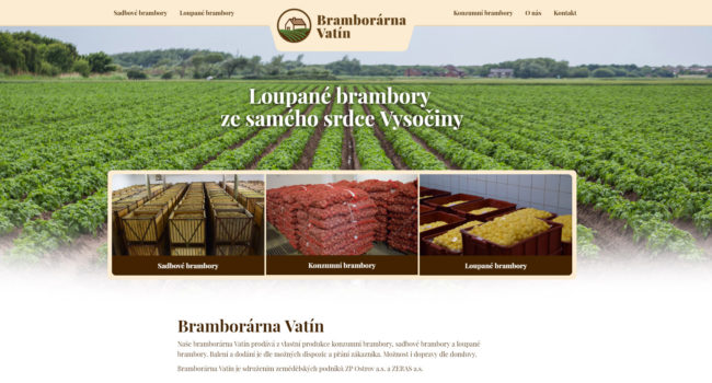 Fotografie reference - Webové stránky a logo pro bramborárnu Vatín