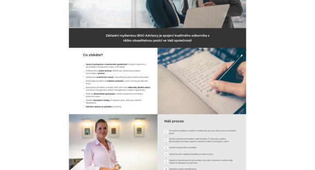 Fotografie reference - Tvorba webových stránek BDO Recruitment